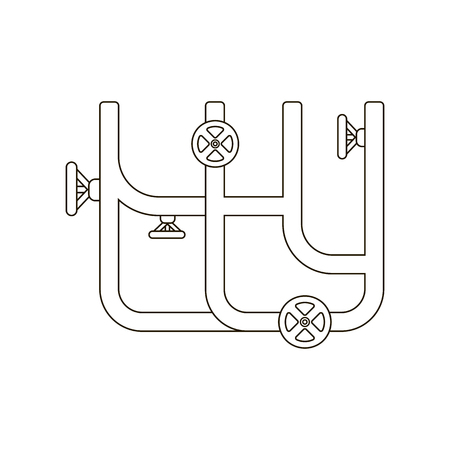Water pipe icon line. One icon of a large plumbing line.のイラスト素材
