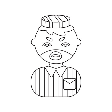 Prisoner line icon. Illustration for web and mobile.のイラスト素材