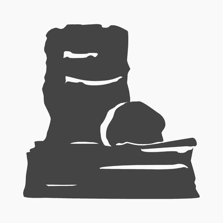 Rock icon cartoon. Singe western icon from the wild west collection.のイラスト素材