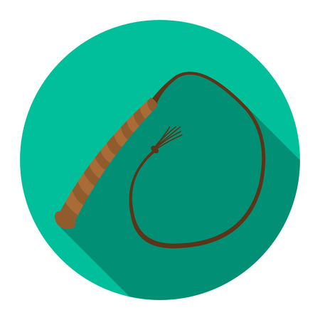 Whip icon flat. Singe western icon from the wild west flat.のイラスト素材