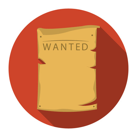 Wanted icon flat. Singe western icon from the wild west flat.のイラスト素材