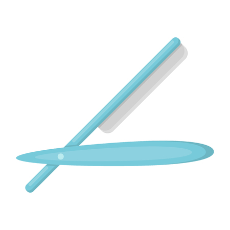 Straight razor icon in cartoon style isolated on white background. Hairdressery symbol vector illustration.のイラスト素材