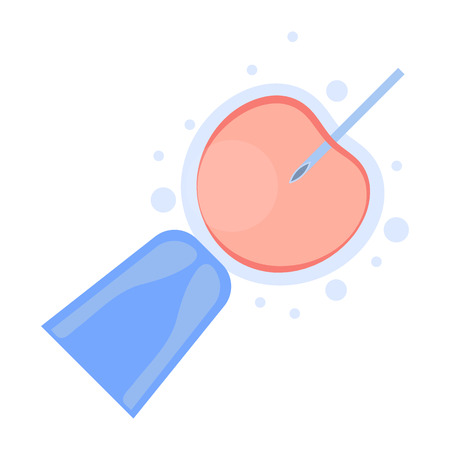 Artificial insemination icon in cartoon style isolated on white background. Pregnancy symbol vector illustration.のイラスト素材
