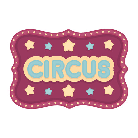 Circus banner icon in cartoon style isolated on white background. Circus symbol vector illustration.のイラスト素材