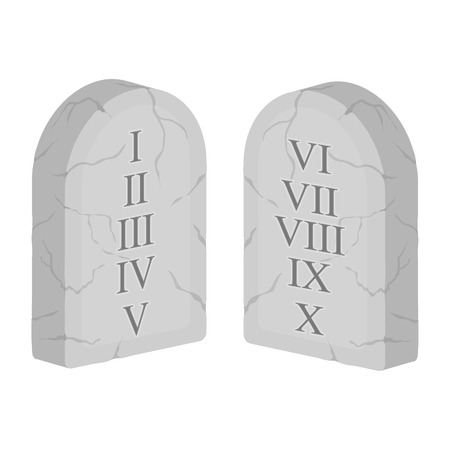 Ten Commandments icon in cartoon style isolated on white background. Religion symbol vector illustration.のイラスト素材