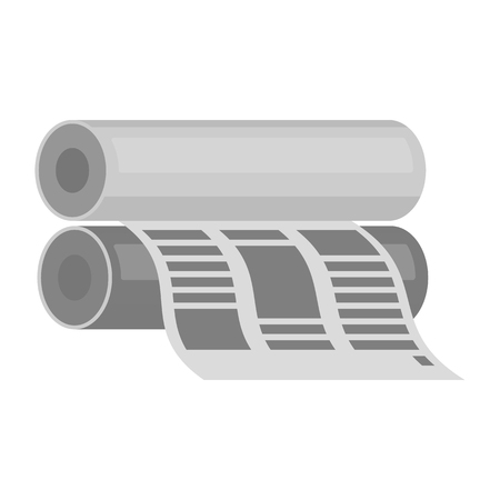 Newspaper printing machine in cartoon style isolated on white background. Typography symbol vector illustration.のイラスト素材