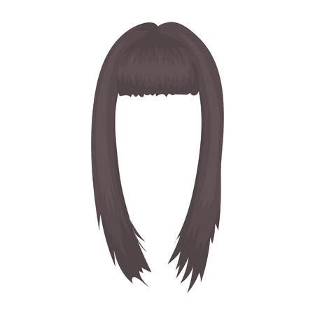 Woman's hairstyle icon in cartoon style isolated on white background. Beard symbol vector illustration.のイラスト素材