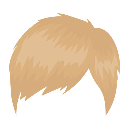 Man's hairstyle icon in cartoon style isolated on white background. Beard symbol vector illustration.のイラスト素材
