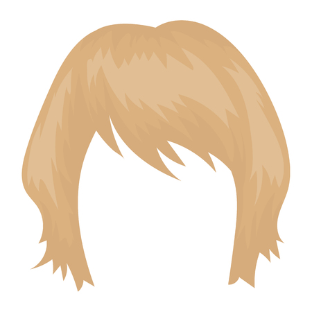 Woman's hairstyle icon in cartoon style isolated on white background. Beard symbol vector illustration.のイラスト素材