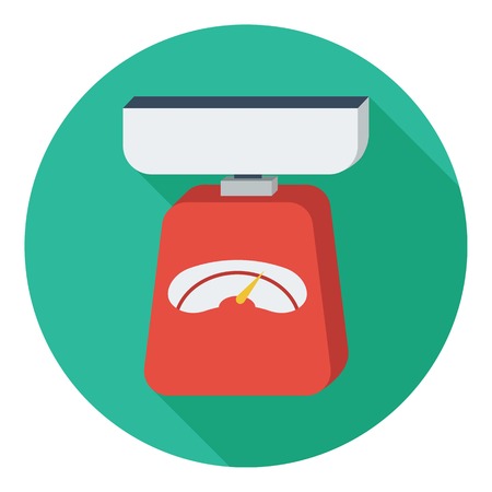 Kitchen scale icon in flat style isolated on white background. Kitchen symbol vector illustration.のイラスト素材