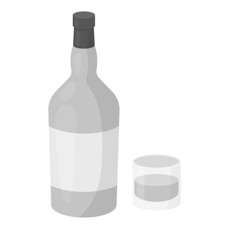 Rum icon in monochrome style isolated on white background. Alcohol symbol vector illustration.のイラスト素材