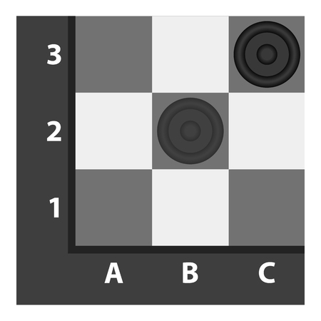 Checkers icon in monochrome style isolated on white background. Board games symbol vector illustration.のイラスト素材