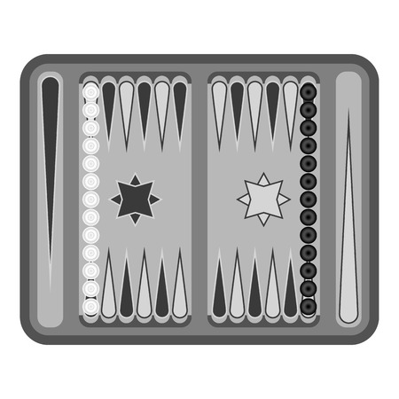 Backgammon icon in monochrome style isolated on white background. Board games symbol vector illustration.のイラスト素材