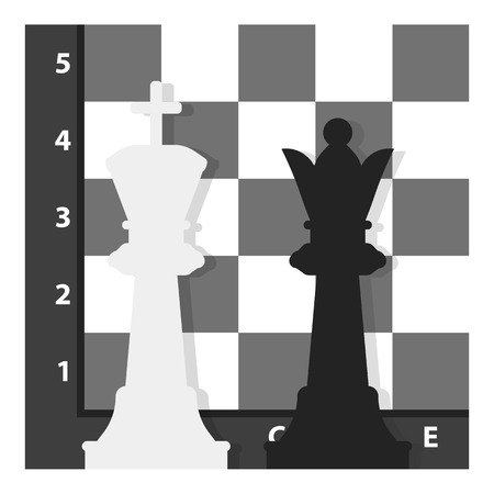 Chess icon in monochrome style isolated on white background. Board games symbol vector illustration.のイラスト素材