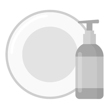Dirty dishes monochrome icon. Illustration for web and mobile.のイラスト素材