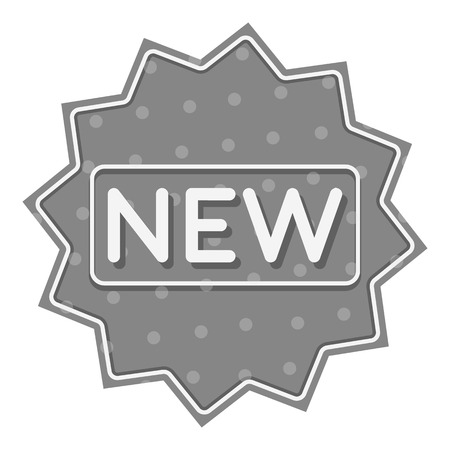 New icon in monochrome style isolated on white background. Label symbol vector illustration.のイラスト素材