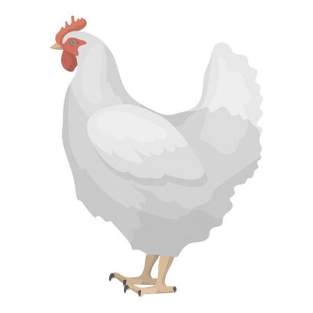 Chicken icon in cartoon style isolated on white background. Bird symbol vector illustration.のイラスト素材