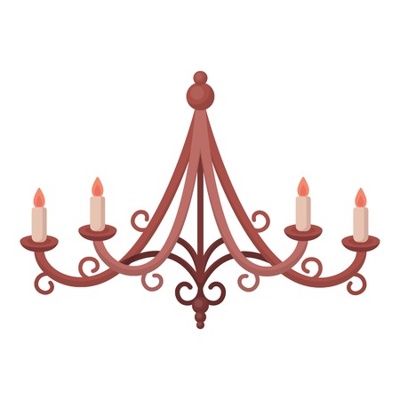 Chandelier icon in cartoon style isolated on white background. Light source symbol vector illustrationのイラスト素材