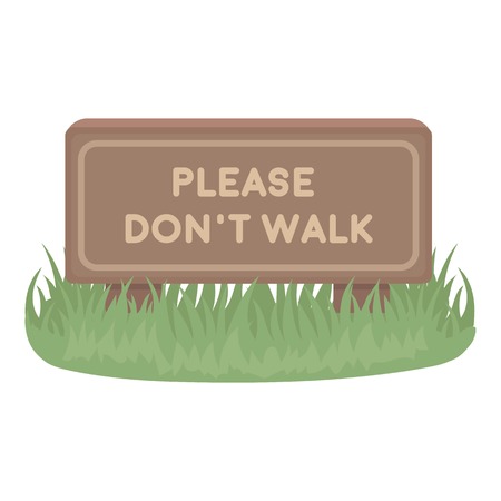Please don't walk icon in cartoon style isolated on white background. Park symbol vector illustration.のイラスト素材