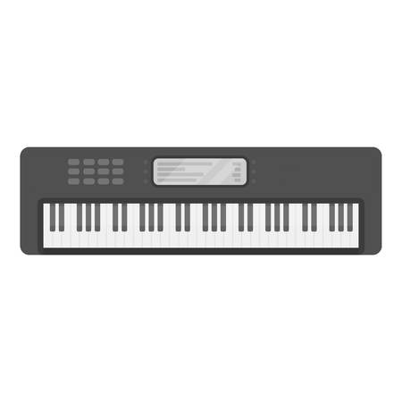 Synthesizer icon in cartoon style isolated on white background. Musical instruments symbol vector illustrationのイラスト素材