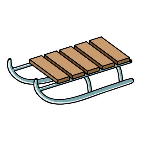 Sled icon in cartoon style isolated on white background. Ski resort symbol vector illustration.のイラスト素材