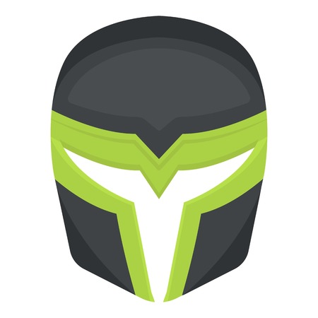 Superhero's helmet icon in cartoon style isolated on white background. Superhero's mask symbol vector illustration.のイラスト素材
