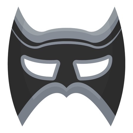 Eye mask icon in cartoon style isolated on white background. Superhero's mask symbol vector illustration.のイラスト素材