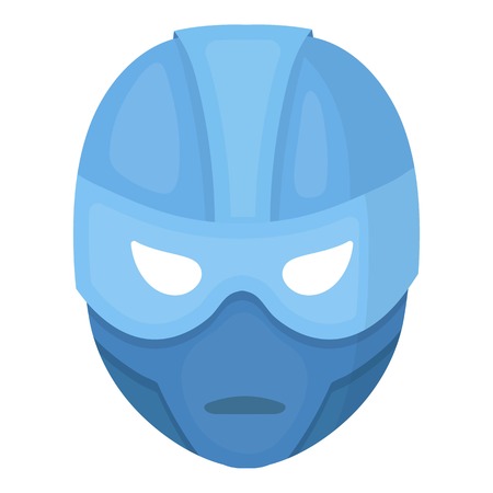 Superhero's helmet icon in cartoon style isolated on white background. Superhero's mask symbol vector illustration.のイラスト素材