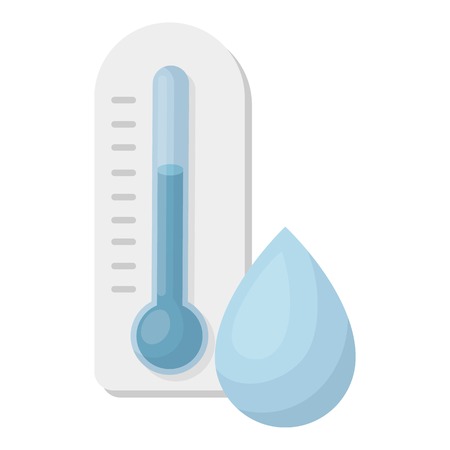 Damp day icon in cartoon style isolated on white background. Weather symbol vector illustration.のイラスト素材