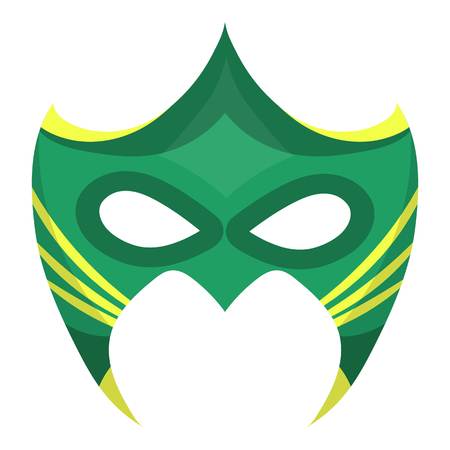 Eye mask icon in cartoon style isolated on white background. Superhero's mask symbol vector illustration.のイラスト素材