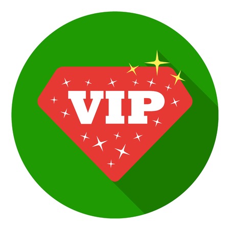 VIP icon in flat style isolated on white background. Label symbol vector illustration.のイラスト素材