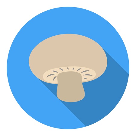 Champignon icon in flat style isolated on white background. Mushroom symbol vector illustration.のイラスト素材