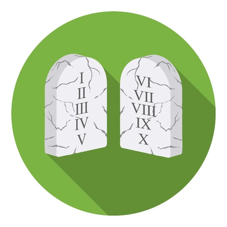 Ten Commandments icon in flat style isolated on white background. Religion symbol vector illustration.のイラスト素材