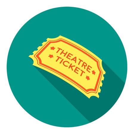 Theatre ticket icon in flat style isolated on white background. Theater symbol vector illustrationのイラスト素材