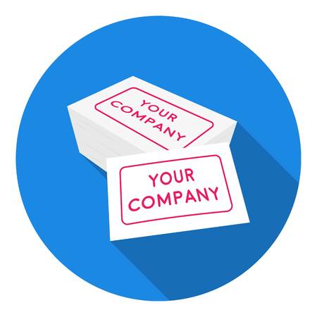 Business cards icon in flat style isolated on white background. Typography symbol vector illustration.のイラスト素材