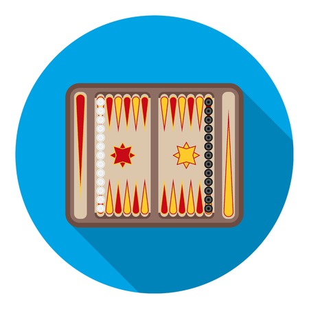 Backgammon icon in flat style isolated on white background. Board games symbol vector illustration.のイラスト素材