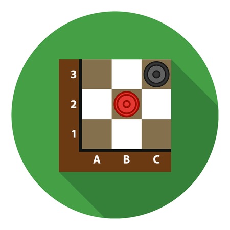 Checkers icon in flat style isolated on white background. Board games symbol vector illustration.のイラスト素材