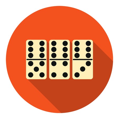 Domino icon in flat style isolated on white background. Board games symbol vector illustration.のイラスト素材
