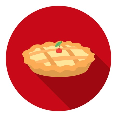 Thanksgiving pie icon in flat style isolated on white background. Canadian Thanksgiving Day symbol vector illustration.のイラスト素材