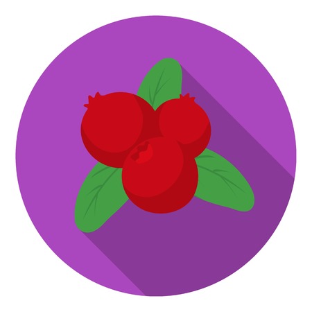 Cranberry icon in flat style isolated on white background. Canadian Thanksgiving Day symbol vector illustration.のイラスト素材