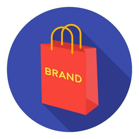 Shopping bag icon in flat style isolated on white background. E-commerce symbol vector illustration.のイラスト素材