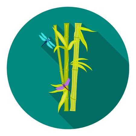 Bamboo icon in flat style isolated on white background. Japan symbol vector illustration.のイラスト素材