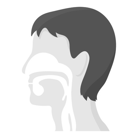 Respiratory system icon monochrome. Single medicine icon from the big medical, healthcare monochrome.のイラスト素材