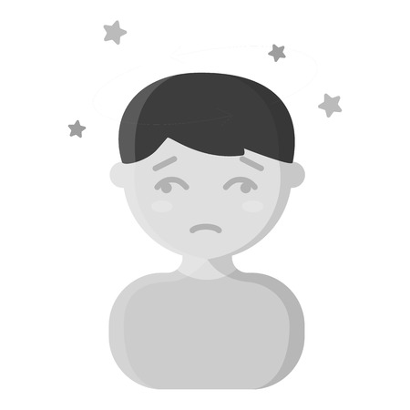 Dizziness icon monochrome. Single sick icon from the big ill, disease monochrome.のイラスト素材