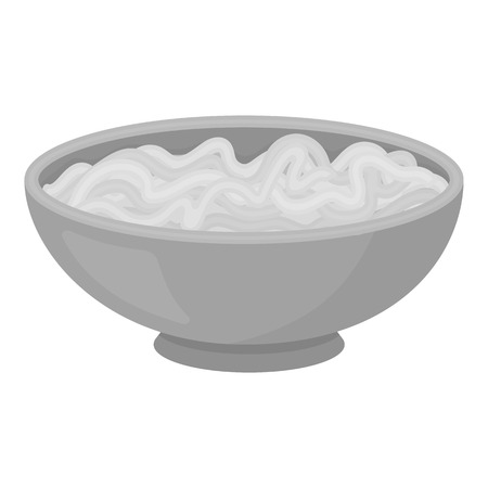 Udon icon in monochrome style isolated on white background. Sushi symbol vector illustration.のイラスト素材