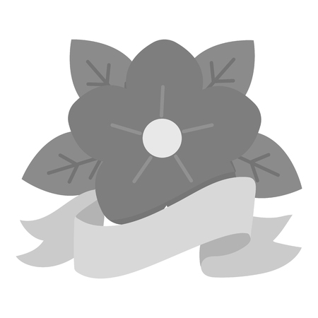 Flower tattoo emblem icon monochrome. Single tattoo icon from the big studio monochrome.のイラスト素材