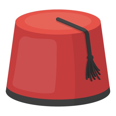 Fez icon in cartoon style isolated on white background. Turkey symbol vector illustration.のイラスト素材