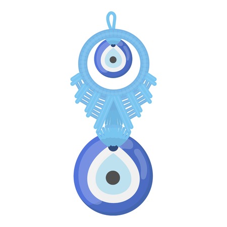 Amulet nazar icon in cartoon style isolated on white background. Turkey symbol vector illustration.のイラスト素材