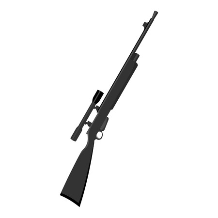 Rifle sniper gun icon monochrome. Single weapon icon from the big ammunition, arms monochrome.のイラスト素材
