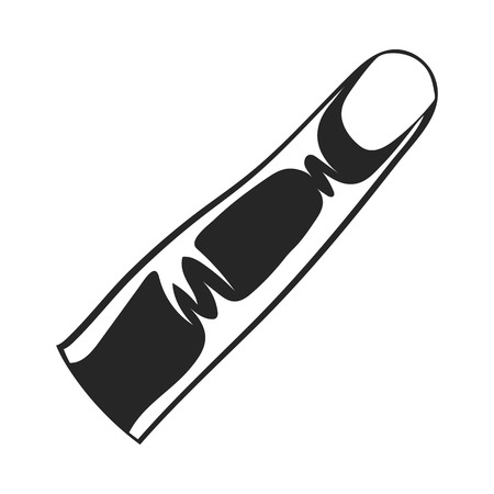 Finger icon in black style isolated on white background. Part of body symbol vector illustration.のイラスト素材